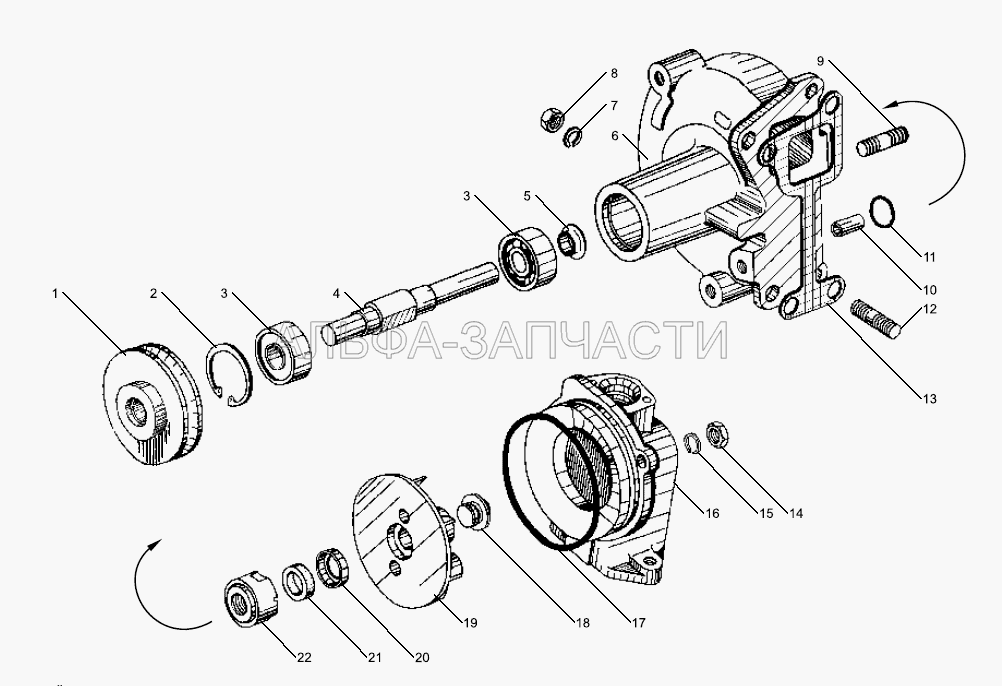 Водяной насос (8.8716 Уплотнения торцовое «КАСО» AAHU 19x40/44x11 QPFNQ) 